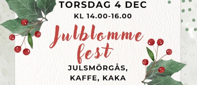 Julblommefest torsdag 4 dec kl 14.00-16.00