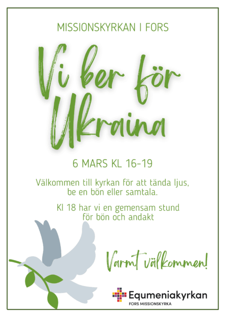 Vi ber för Ukraina 6 mars kl 16-19