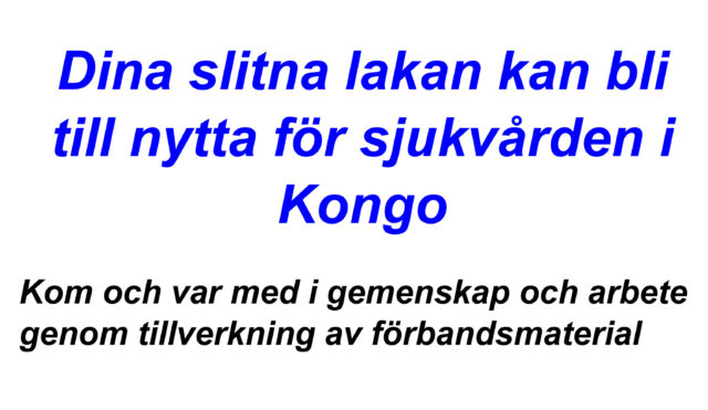 Förbandsmaterial till Kongo startar igen