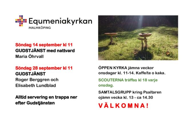 Equmeniakyrkans program blad september 2025