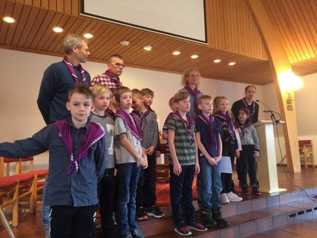 Scoutmedverkan i söndagens gudstjänst