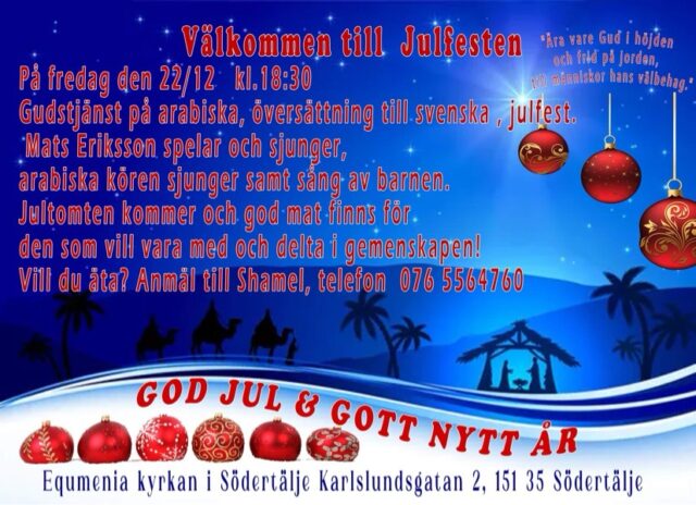 Gudstjänst på arabiska/svenska, julfest