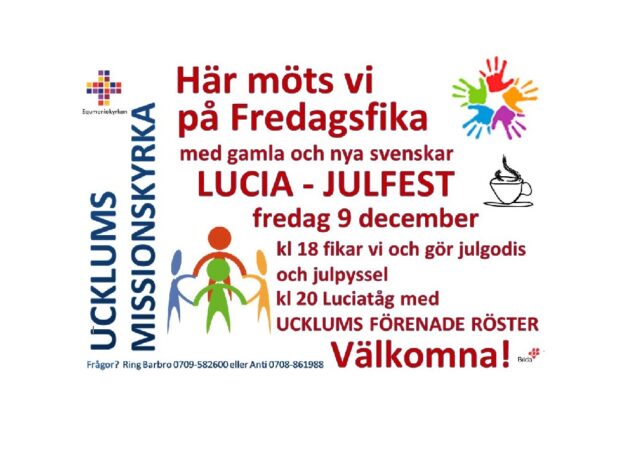 Här Möts Vi:s Lucia – Julfest, fredag 9 december kl 18:00 – 20:30