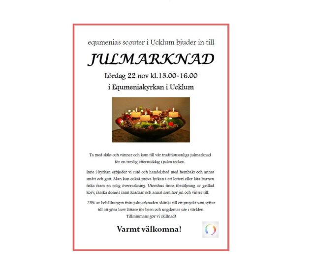 Scouternas Julmarknad 2025-11-22 kl 13:00