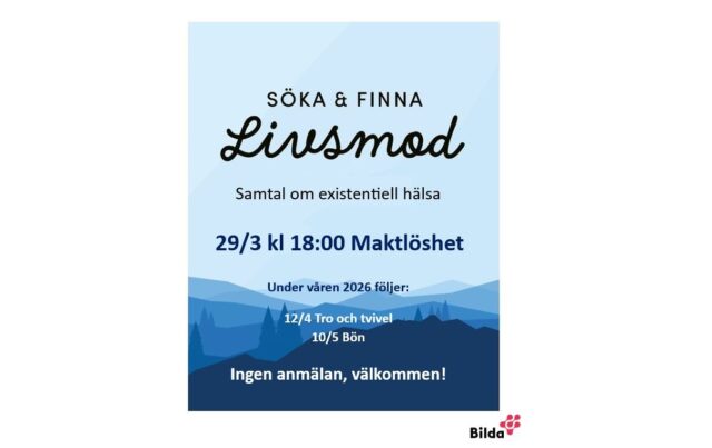 Söka och Finna Livsmod söndag 2026-03-29 kl 18:00