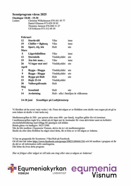 Scout vårens program