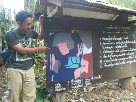 En zonindelningskarta i byn Mae Sagna Klang