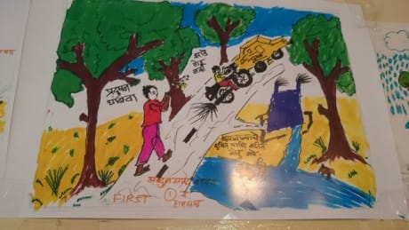 Vinnande bidraget i teckningstävlingen om miljöfrågor