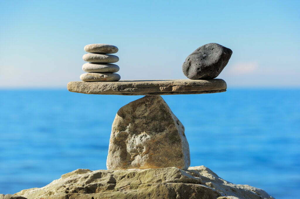 Stenar som balanseras