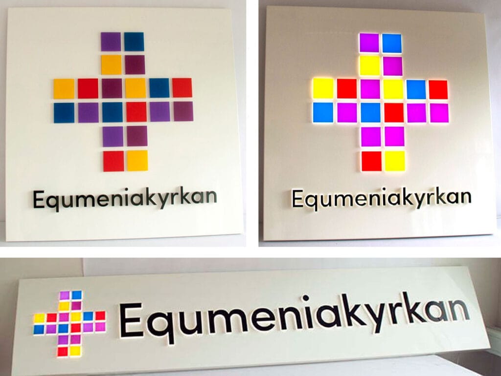 Fasadskyltar Equmeniakyrkan